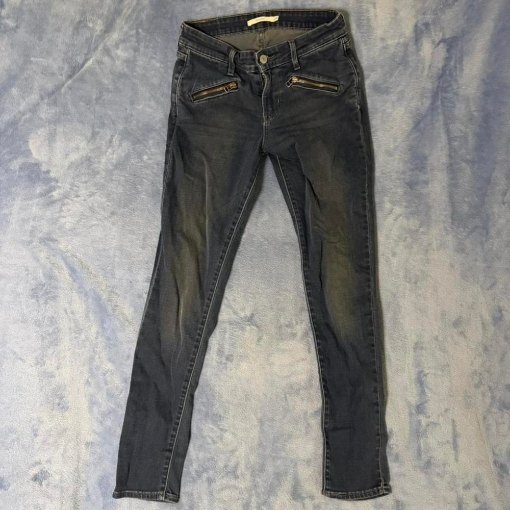 Levi's blue skinny 711 jeans with zipper detail size 28 women